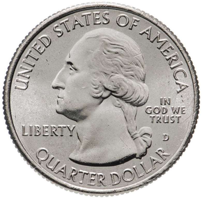 (021d) Монета США 2003 год 25 центов &quot;Иллинойс&quot;  Медь-Никель  UNC